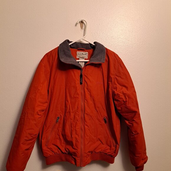L.L. Bean Men’s Fleece Lined Thinsulate Warm-up Jacket Rust Orange M-Regular - Picture 1 of 10